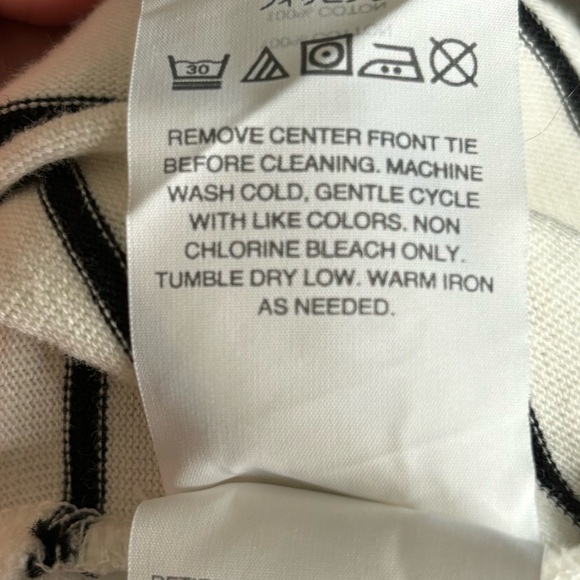 J. Crew Velvet Tie-front Top in White with Black Stripes - Picture 14 of 16